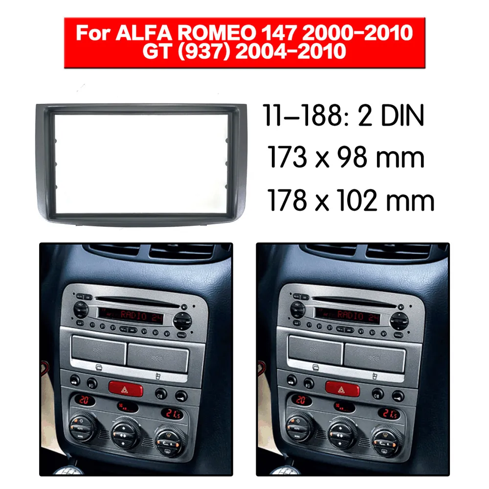 Автомобильный радиоприемник Fascia frame для ALFA ROMEO 147 (937) 2000 2010 GT стереоприемник Dash CD