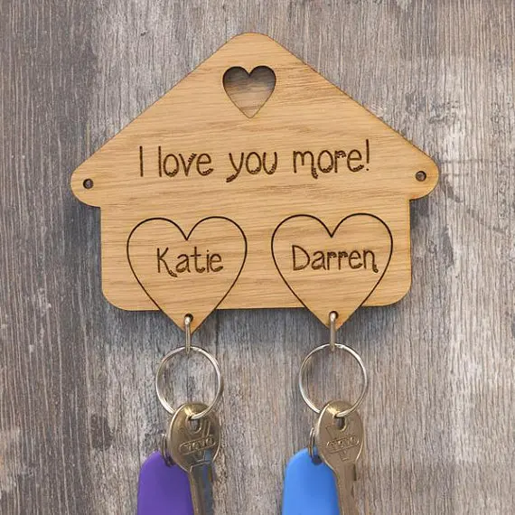 

Heart Keyring Hanger - Wall Mounted Keyring Holder For Valentines Day Love Gift