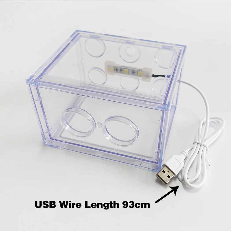 Аквариумный мини прозрачный USB светодиодный золотой рыбки Betta аквариумный орнамент черный красный белый цвет настольное украшение