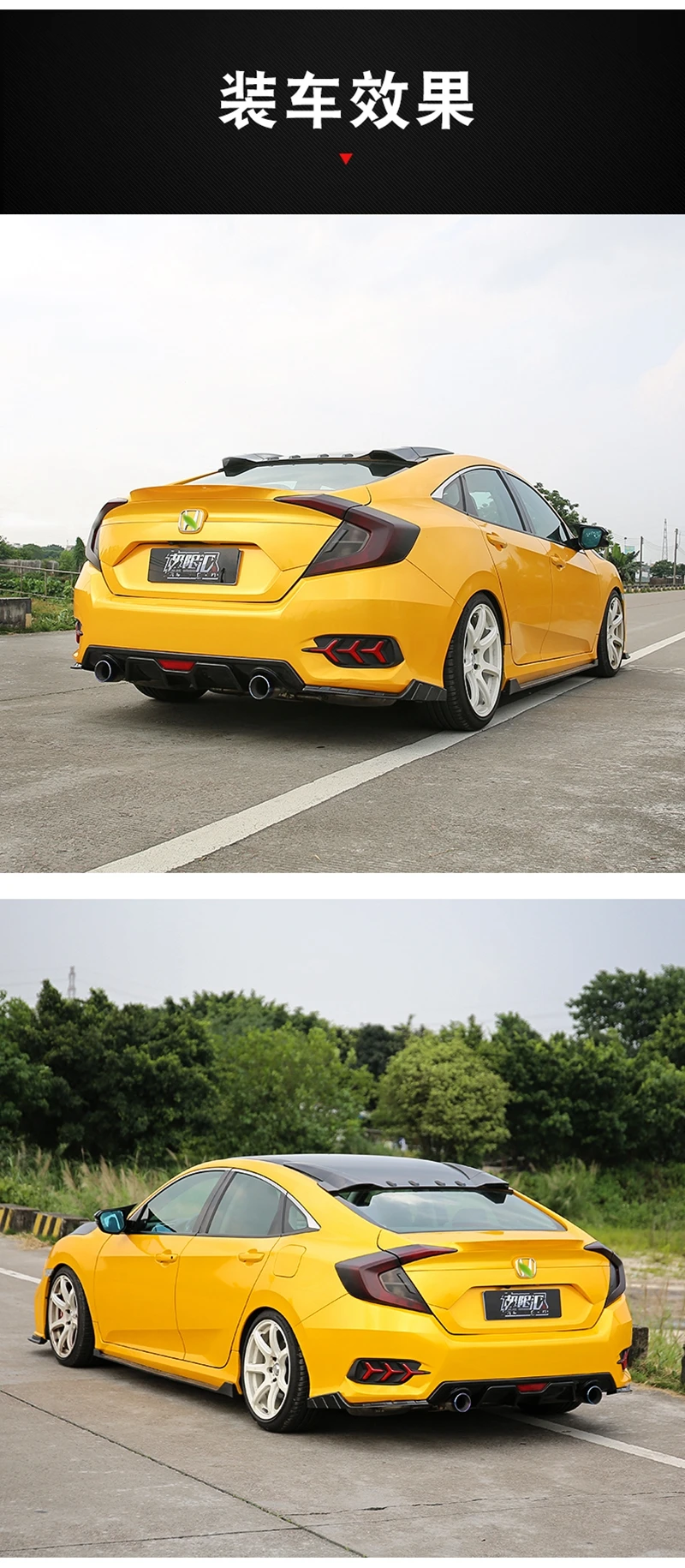 Primer grey unpainted ABS sports Car Rear Trunk Spoiler Wing For HONDA Civic 10, no drilling needed