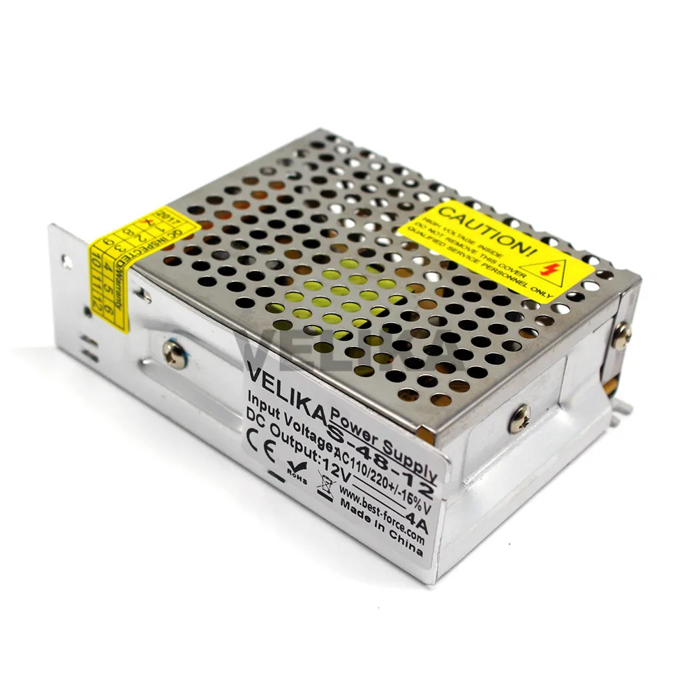 Светодиодный источник питания драйвер источника DC12V 4A 48 Вт трансформатор 100 240 В