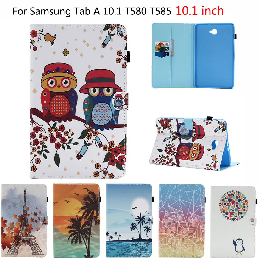 Модный силиконовый чехол из искусственной кожи с принтом для Samsung Galaxy Tab A A6 10 1 2016