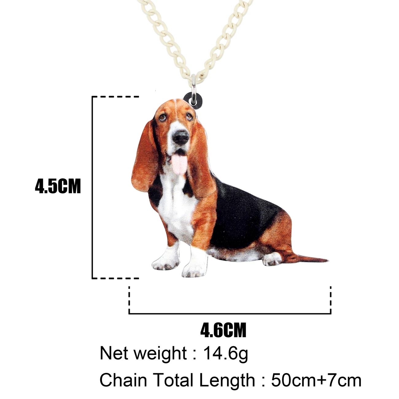 Bonsny Acrylic Cute Basset Hound Dog Necklace Pendant Chain Choker Collar Animal Pet Jewelry For Women Girls Teens Accessories | Украшения