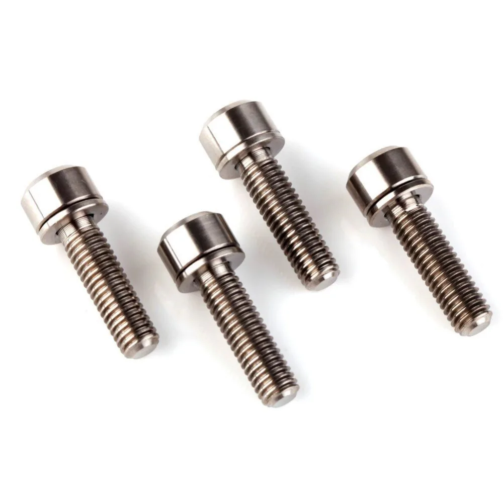 4 шт. велосипедный MTB болты для выноса руля Титан M5x18mm Сверхлегкий винт с шайбой Ti шестигранный конический винт
