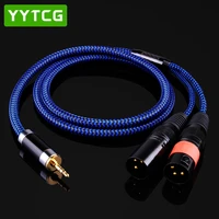 yytcg g2 trs mini jack 3 5mm to 2 xlr 3pin male microphone speaker audio cable for mixer pc microphone headphone splitter