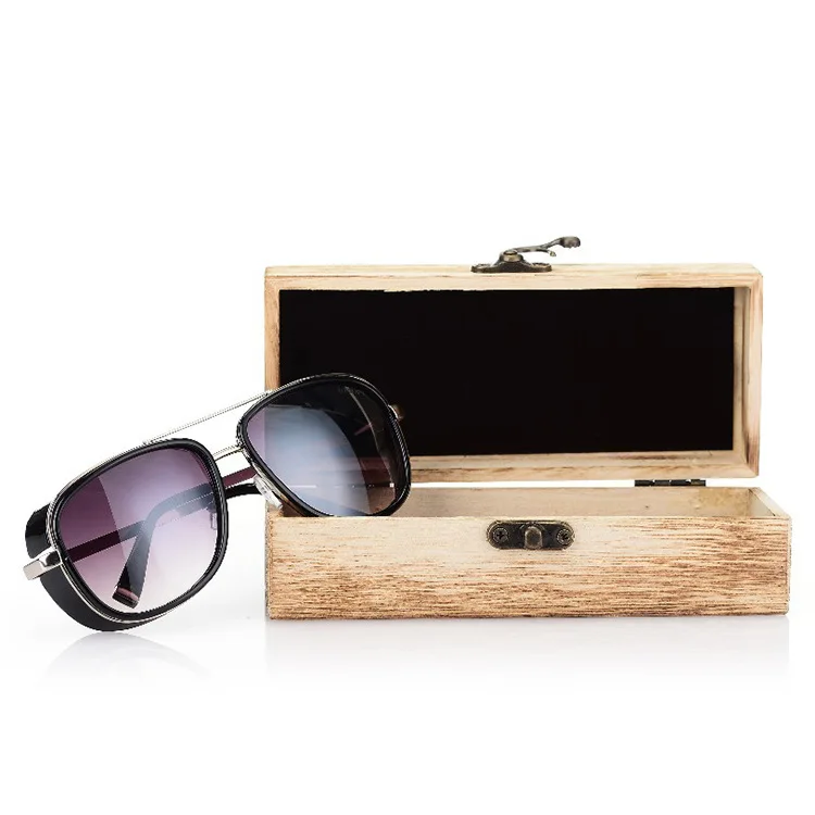 

50 Set Retro Wooden Sunglasses Cases Wooden Boxes Vintage Gift Boxes Custom Logo for Free