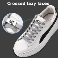 1 second quick no tie shoelaces elastic cross buckle shoelaces kids adult unisex sneakers shoelace lazy laces strings