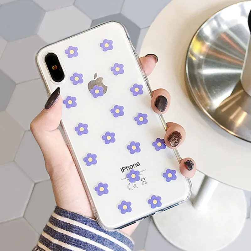 Moskado Прозрачный цветочный чехол для телефона с листьями для iPhone X, XR, XS, Max, 7, 8, 6, 6s Plus, 5, 5S, SE, цветы, мягкий ТПУ прозрачный чехол-накладка - Цвет: 5589BE