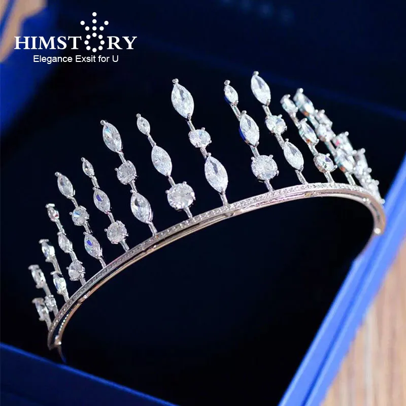 

European Full Cubic Zircon Brides Hair Crown Sparkling Full Zircon Hairbands Top Quality Wedding Hair Accessories Girs Gift