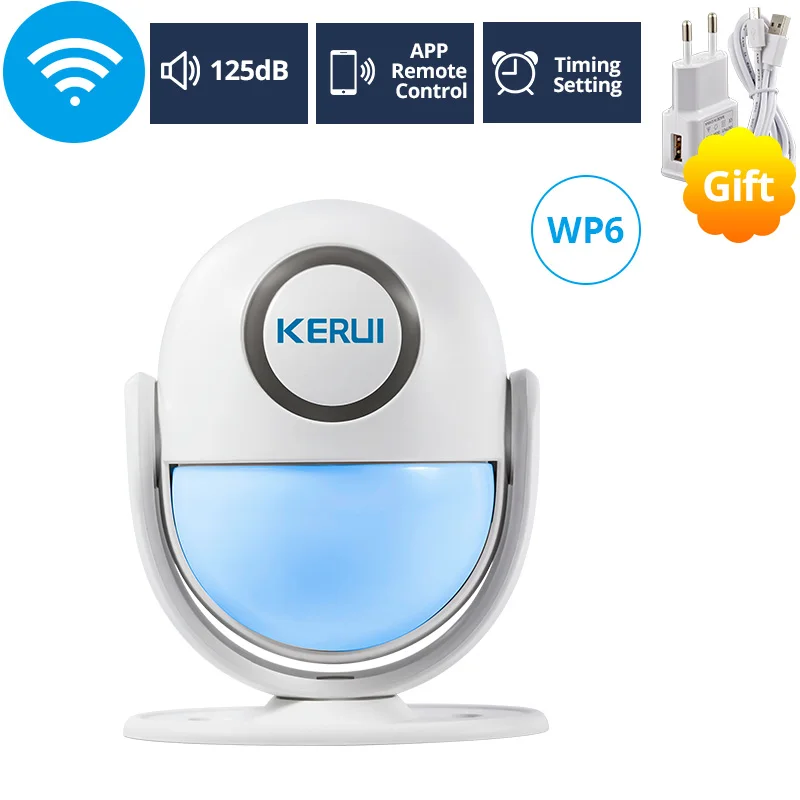 Only WP6 Host KERUI 125dB WP6 PIR сигнализация движения дверной звонок Домашняя безопасность приложение управление охранный Датчик Детектор Добро пожаловать дверной звонок SOS сигнализация системы - Цвет: Only WP6 Host