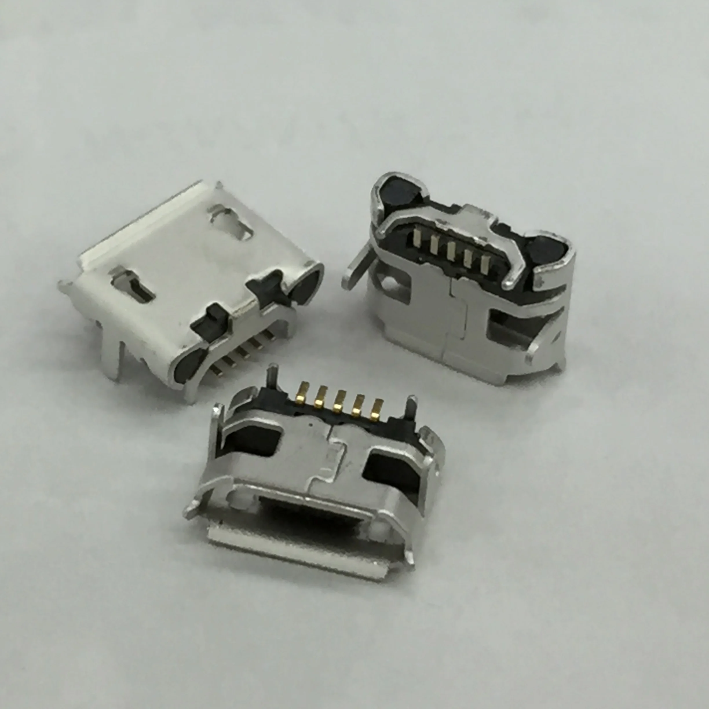 

20 шт. микро USB 5Pin гнездовой разъем интерфейса 4 фиксированных контакта пластина вставляется гнездо для Android