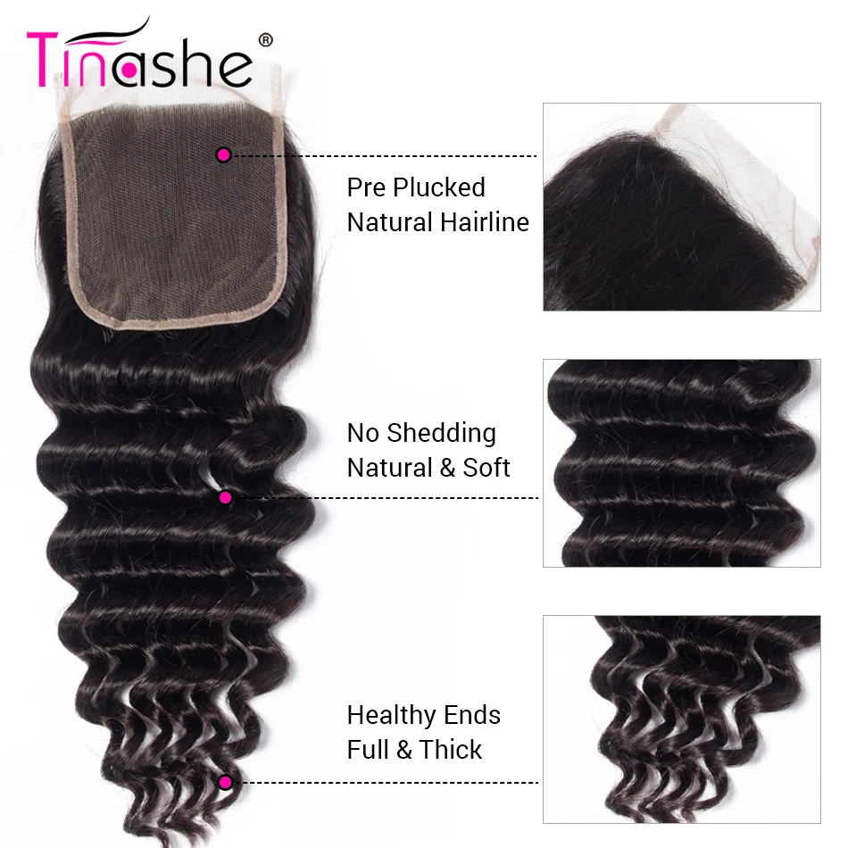 Tinashe свободные глубокие 6x6 кружевные застежки Remy бразильские человеческие волосы
