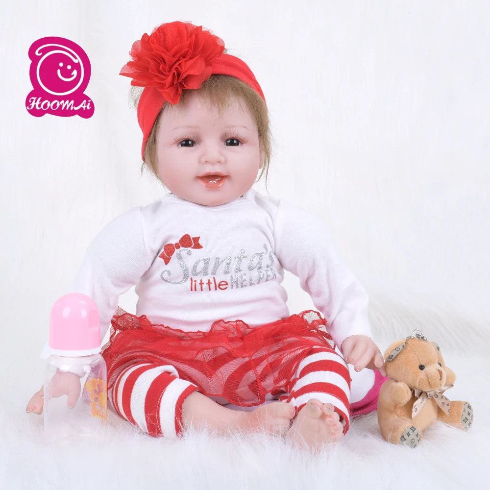 22 &quot55 см Дешевые Популярные Reborn Baby Doll Силиконовые милые принцесса ткань тело
