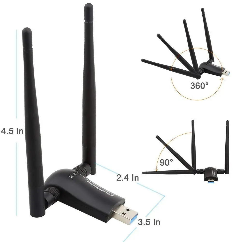 BEESCLOVER беспроводной USB Wifi адаптер AC1200 двухдиапазонный 2 4G/5 8G с высоким