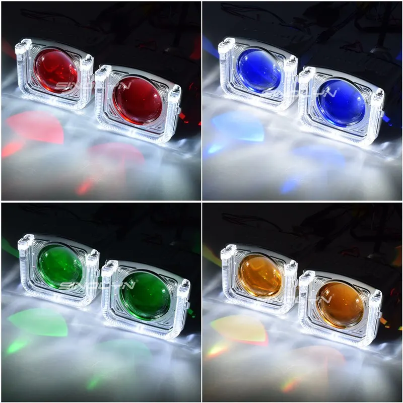 sinolyn 2 5 inch projector bi xenon lens for h4 h7 car angel devil eyes h1 hid led bulb headlight lenses lights car accessories free global shipping