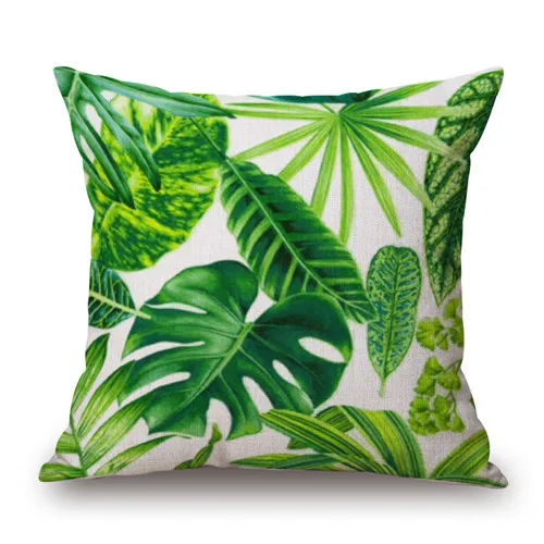 

2019 Square Home Decorative Cushion Cover Tropic Tree Printed Throw Pillow Cover Car Home Decor Cushion Case Coussin Decoration