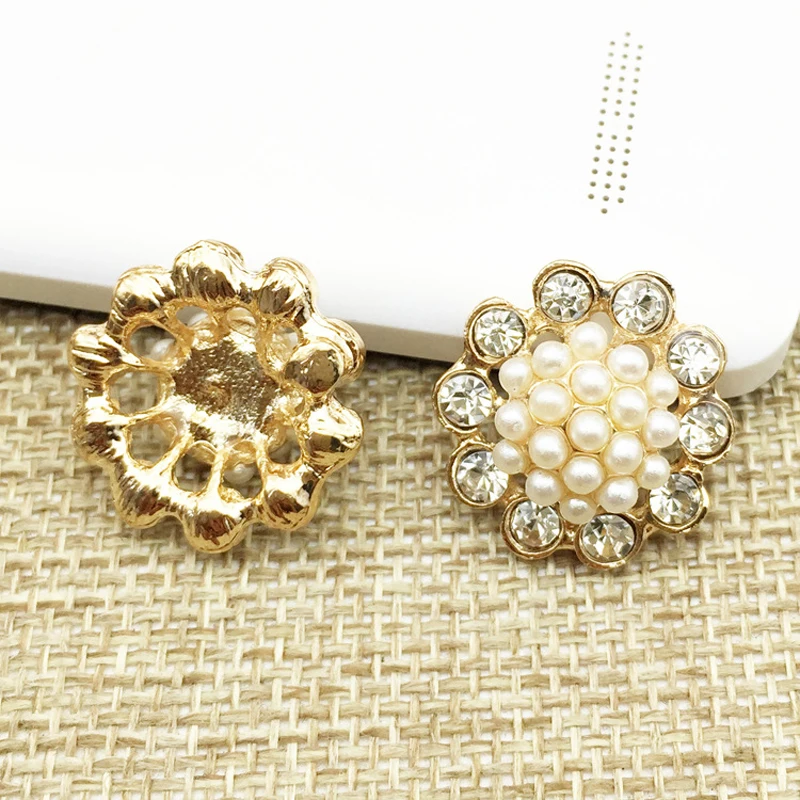 50 шт. стразы пуговицы с жемчужными стразами пряжка кристаллами свадебная шпилька