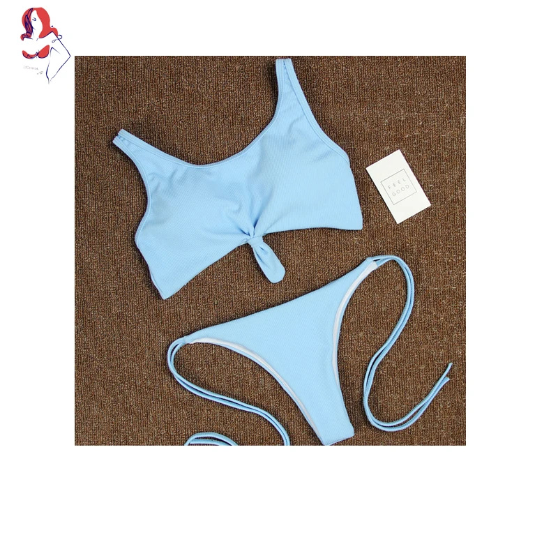 UCHIHA LQ бикини простой с однотонной шнуровкой Maillot De Bain Homme Fatos Banho Senhora комплект 2017|set