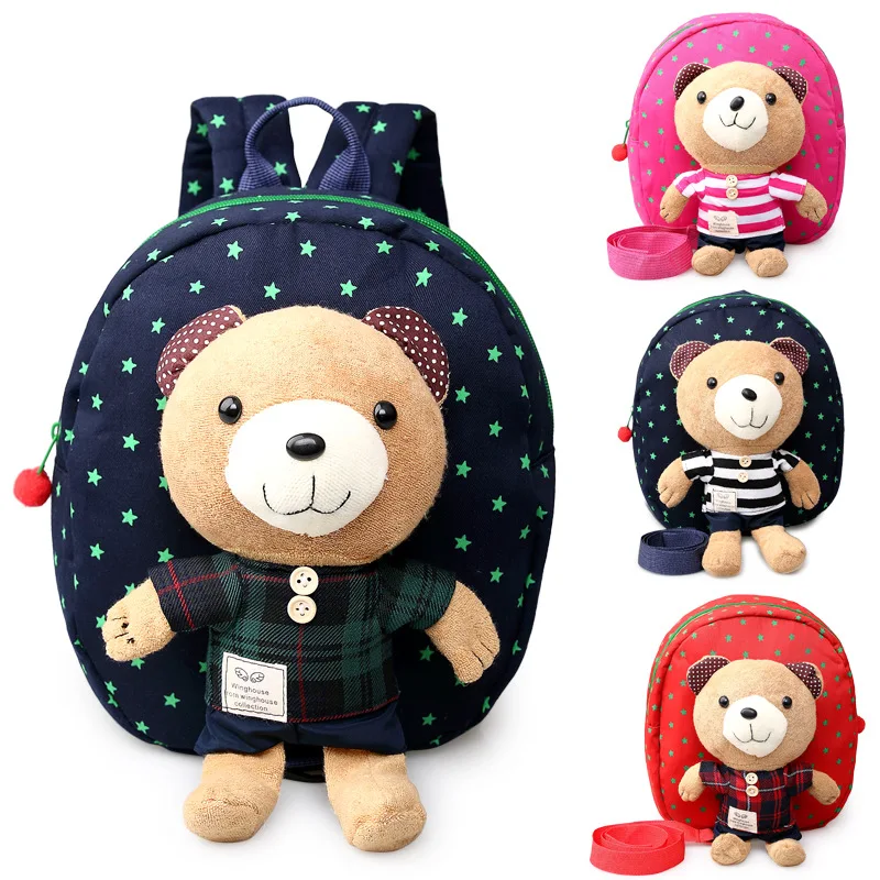Детские школьные сумки Bear Toy Детский рюкзак со съемной куклой милые рюкзаки