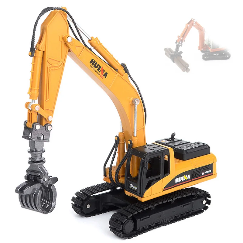 1:50 Engineering Vehicle Alloy Timber Grab Loader Excavator Car Vehicles Model Diecast Toy For Boys Children Toys | Игрушки и хобби