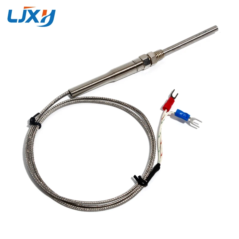

LJXH Type K Thermocouple 4x50mm Probe, M8x1.25 Thread, 1m/2m/3m/4m/5m Wire Length, 0-400 Degree Temperature