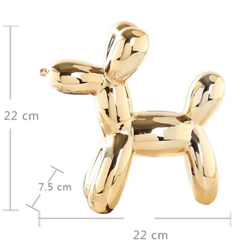 Plating Balloon Dog Figurine Statue Money Boxes Imitation Piggy Bank Cabinet Ornaments Home Art Decor for Creative Cute Gift | Дом и сад