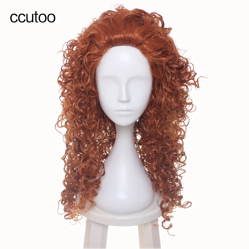 

Ccutoo 70 см волнистые оранжевые Merida Длинные вечерние синтетические волосы для косплея полный парик Perucas Термостойкое волокно