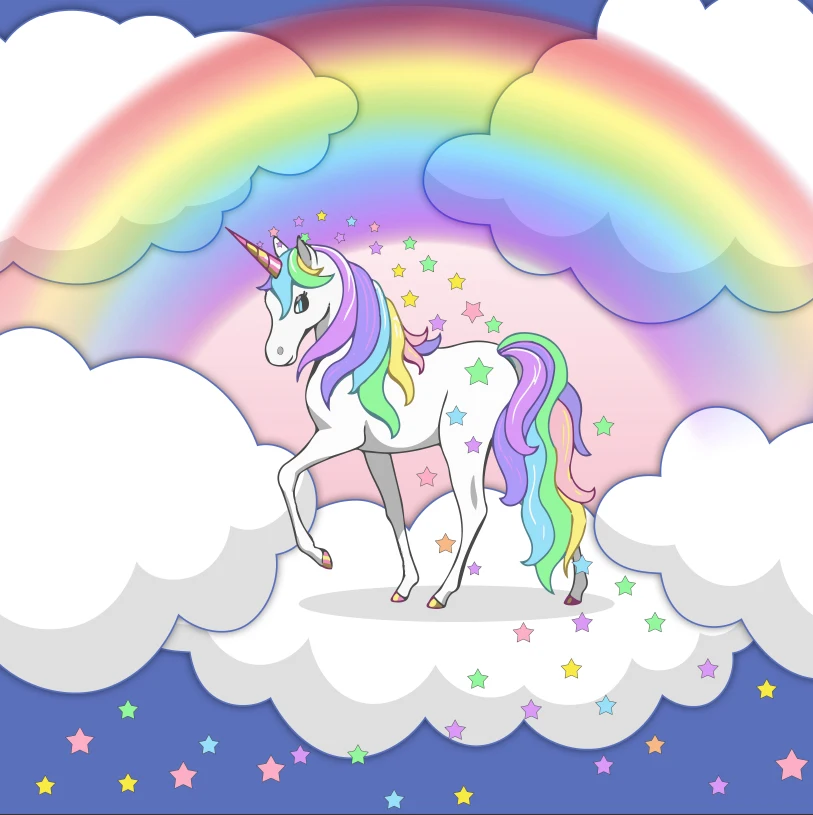 8x8FT Rainbow White Clouds Sky Unicorn Stage Twinkle Stars Custom Photo Studio Backgrounds Backdrops Vinyl 240cm x | Электроника