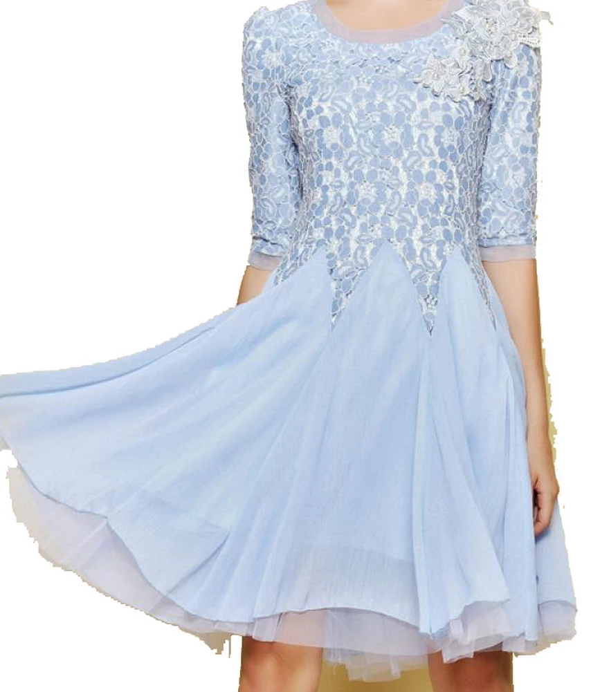 Dress lace embroidered chiffon dress skirt pendulum | Женская одежда