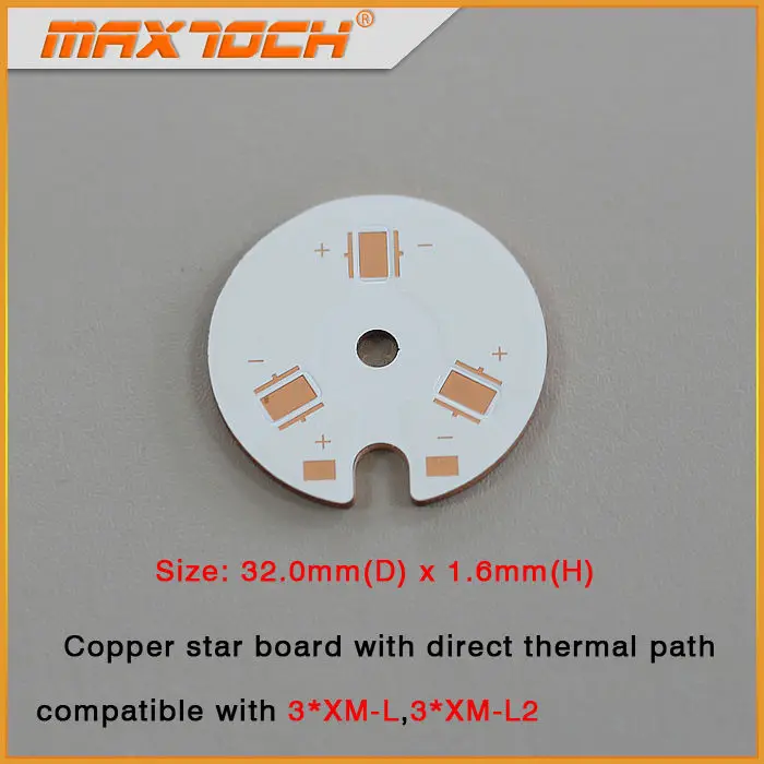 MAXTOCH Copper MCPCB 3 шт. XM-L XM-L2 32 мм x 1 6 прямая Тепловая дорожка медная плата | Спорт и