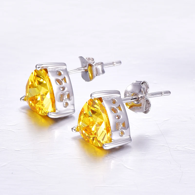 Женские Треугольные Серьги BONLAVIE 6 2ct из натурального желтого цитрина серьги
