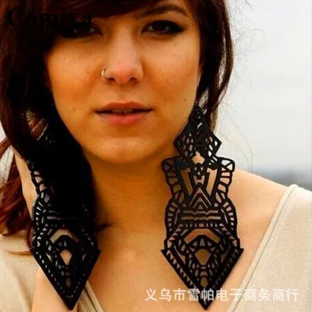 Comiya Punk Vintage Earring For Girl Statement Brincos Big Long Yellow Clack Drop Earrings Women Jewelry Oorbellen Bijoux | Украшения и