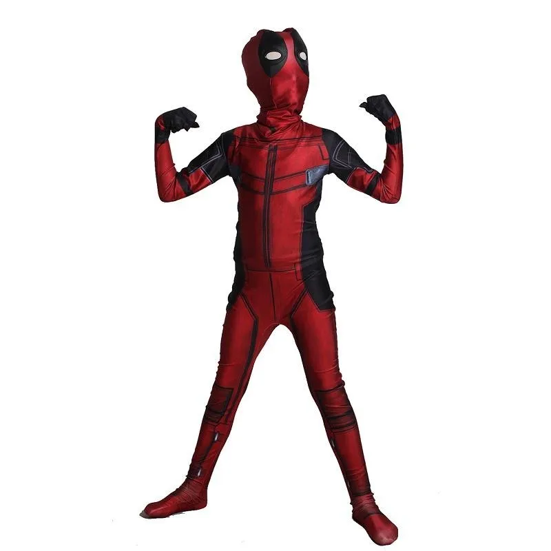 jumpsuit 1 Дэдпул, карнавальный костюм, боди, WADE Wilson, комбинезон, фантазия, для взрослых, на Хэллоуин, спандекс, лайкра, Zentai, кобура, пояс, дети, с маской - Цвет: jumpsuit 1