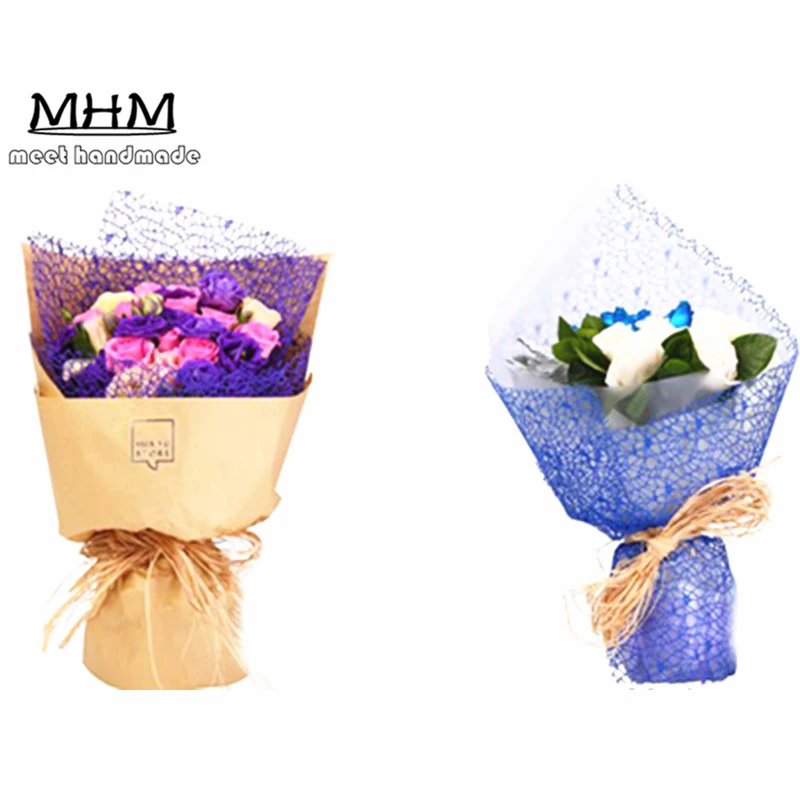 Подарочная упаковочная бумага для цветов Упаковочная креповая сетчатый