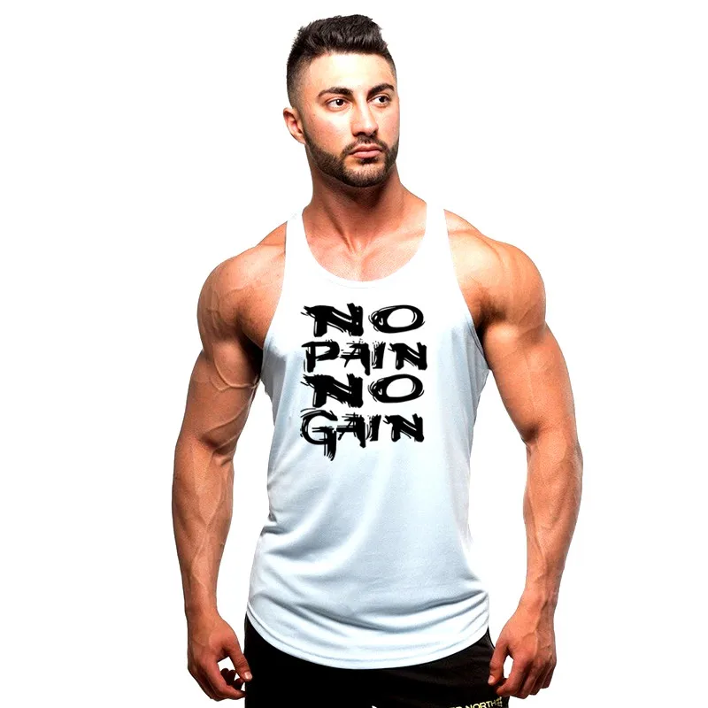 2019 NOPAIN NOGAIN одежда для бодибилдинга мужские спортивные майки майка фитнеса