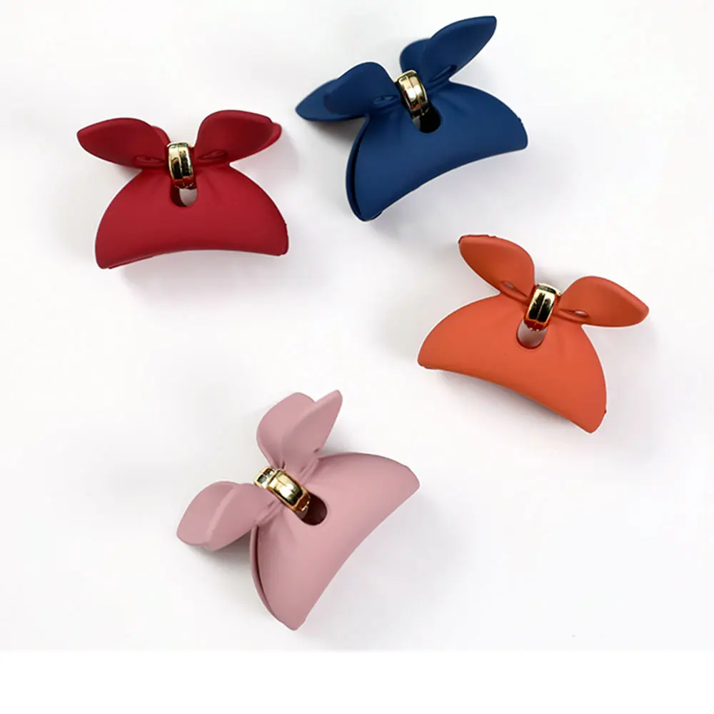 Акриловый зажим для волос с кроличьими ушками чистый цвет женщин макияжа ванны