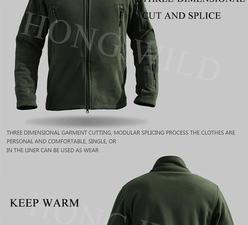 HONG WILD Осенняя легкая Тактическая Военная флисовая куртка мужская теплая Polartec Верхняя одежда Пальто с подкладкой повседневные армейские куртки