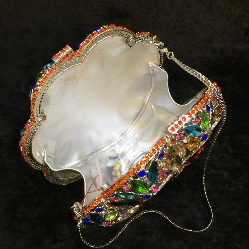 

XIYUAN Brand Multi Colored Rhinestone Evening Bags Clutches Circle Shape Crystal Women Clutch Bags And Purses Ladies Party Bag