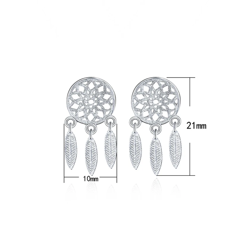 Женское ювелирное изделие из чистого серебра 925 пробы с перьями комплект