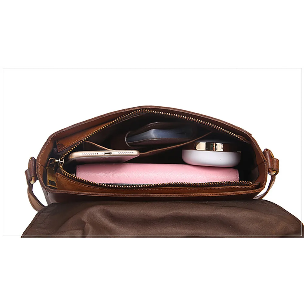 Сумка на одно плечо женская из натуральной кожи винтажный дизайнерский ранец