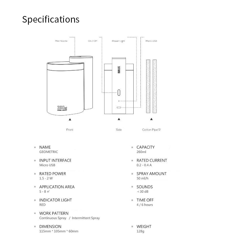 Настольный домашний увлажнитель Xiaomi SOTHING, 260 мл, переносной, тихий, настольный, USB, мини, офисный, для лица, Очищающий воздух, для кондиционера