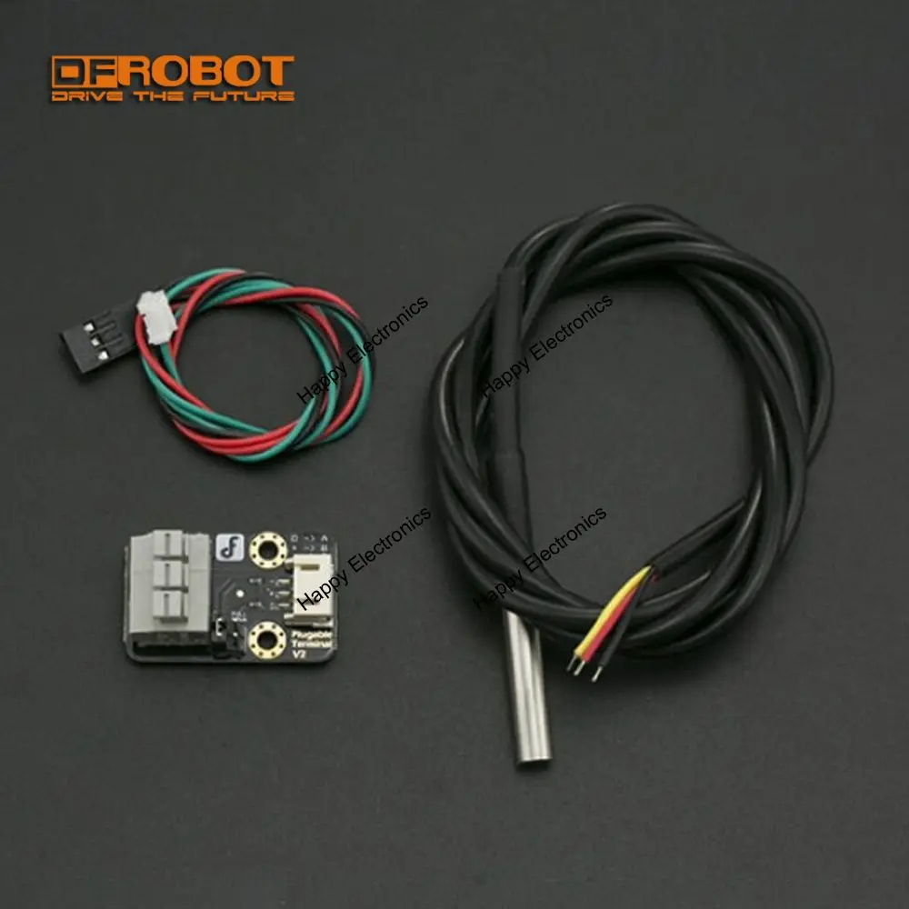 Цифровой датчик температуры DFRobot DS18B20 водонепроницаемый комплект 3 0 ~ 5 В с