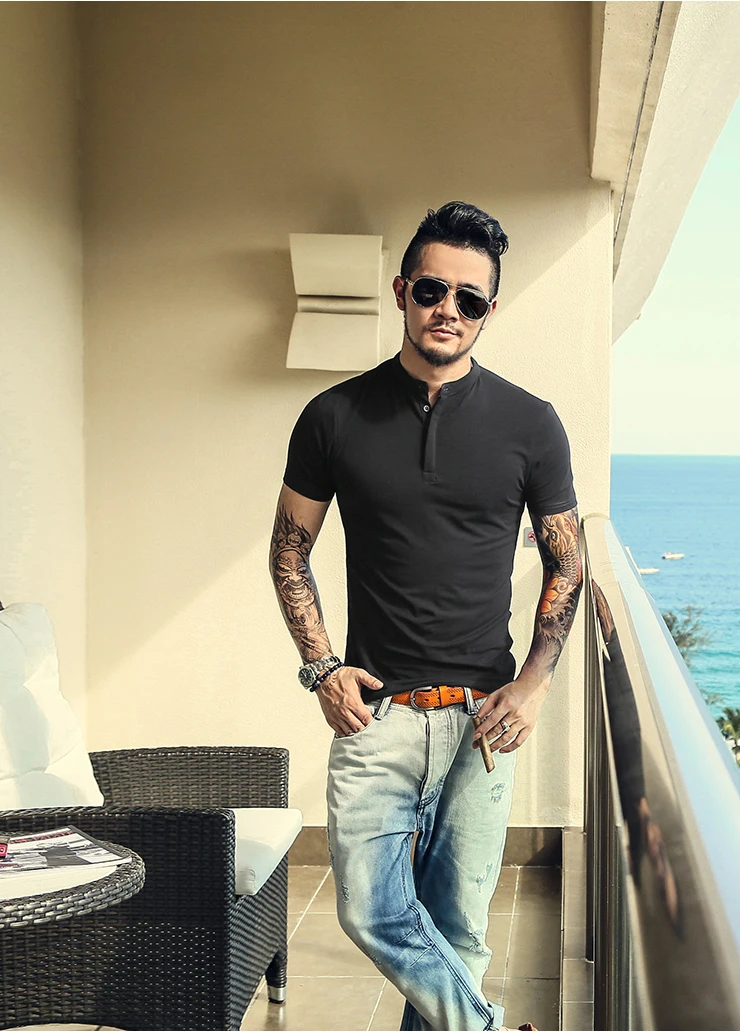 Бренд Для мужчин s Solid Polo Paul рубашка Masculina для Для мужчин модная мужская Повседневное Генри воротник Slim Fit Хлопок Поло Для мужчин летние PL-13