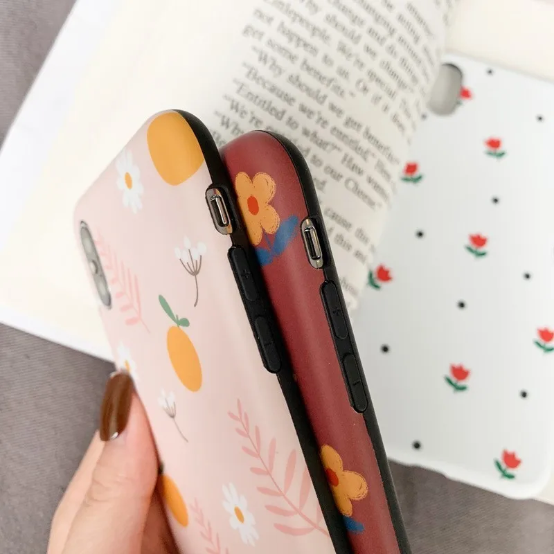 Летний чехол для телефона с свежим цветком iphone 7 8 X Xr Xs Max матовый стильный