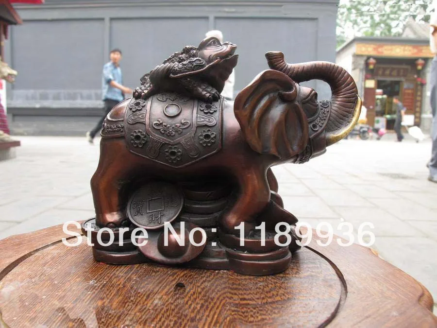 5 &quotКитайская красная бронза Frog на слоне Lucky скульптура|frog|frog bronzefrog sculpture |