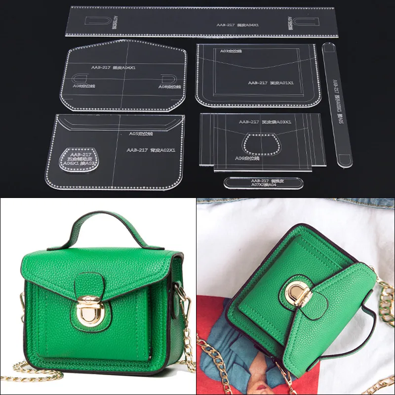 

1Set DIY Leathercraft Messenger Bag Acrylic Shoulder Bag Stencil Templates