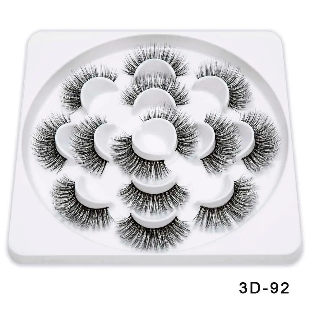 SEXYSHEEP 7 пар 3D норковые ресницы натуральные длинные накладные ресницы драматический объем поддельные ресницы макияж ресницы для наращивания шелковые ресницы - Цвет: 3D92