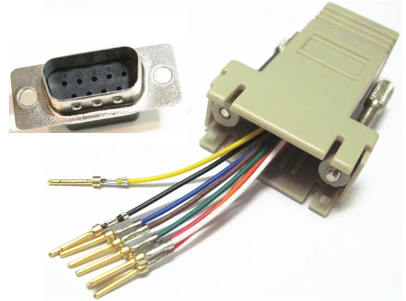 DB9 Pin центру RJ45 женский сборки голова 8P8C Женский адаптер м до 8P8C|Соединители| |