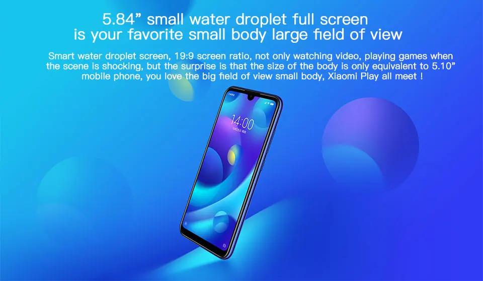 Xiaomi Mi Play 4 Гб 64 Гб Смартфон Восьмиядерный MTK Helio P35 мобильный телефон 5,8" 19:9 полный экран двойной 12 Мп+ 2 МП AI камера