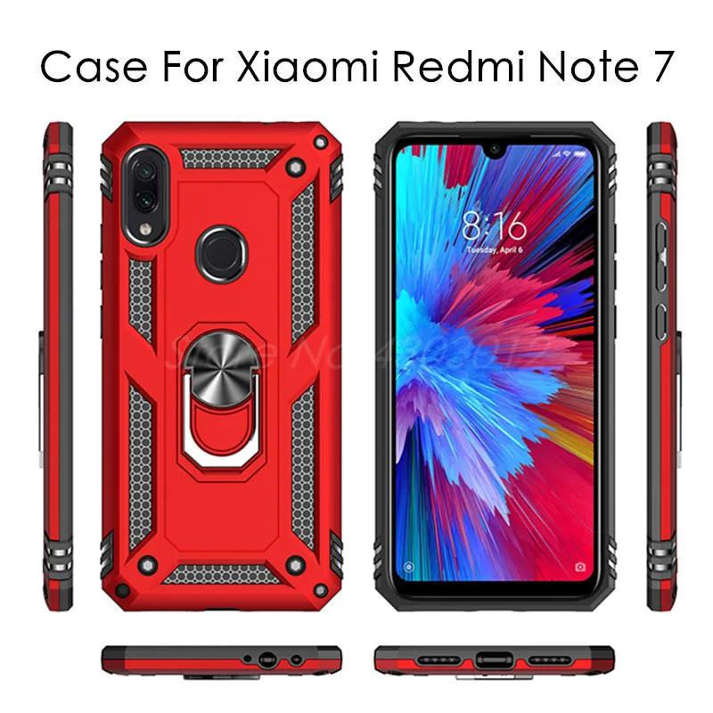 Роскошный чехол для Xiaomi Redmi Note 7 8 Pro K20 силиконовый защитный бампер противоударный чехол для телефона для Redmi 7 7A с кольцом на палец